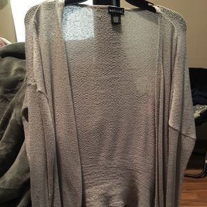 grey cardigan